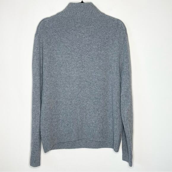 J. CREW gray 1/4 zip mock neck wool blend sweater men’s size large - Picture 4 of 6